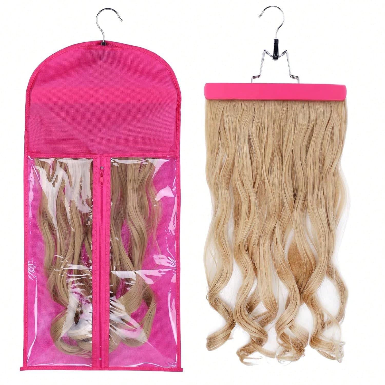 Porte-extension de cheveux avec sac de rangement Porte-extensions de cheveux Support de rangement Étui de transport pour perruques Pour conserver
