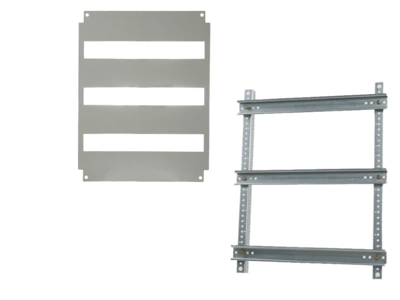 Châssis avec plastron 54 modules pour coffret polyester 400x500 Solera Polibox