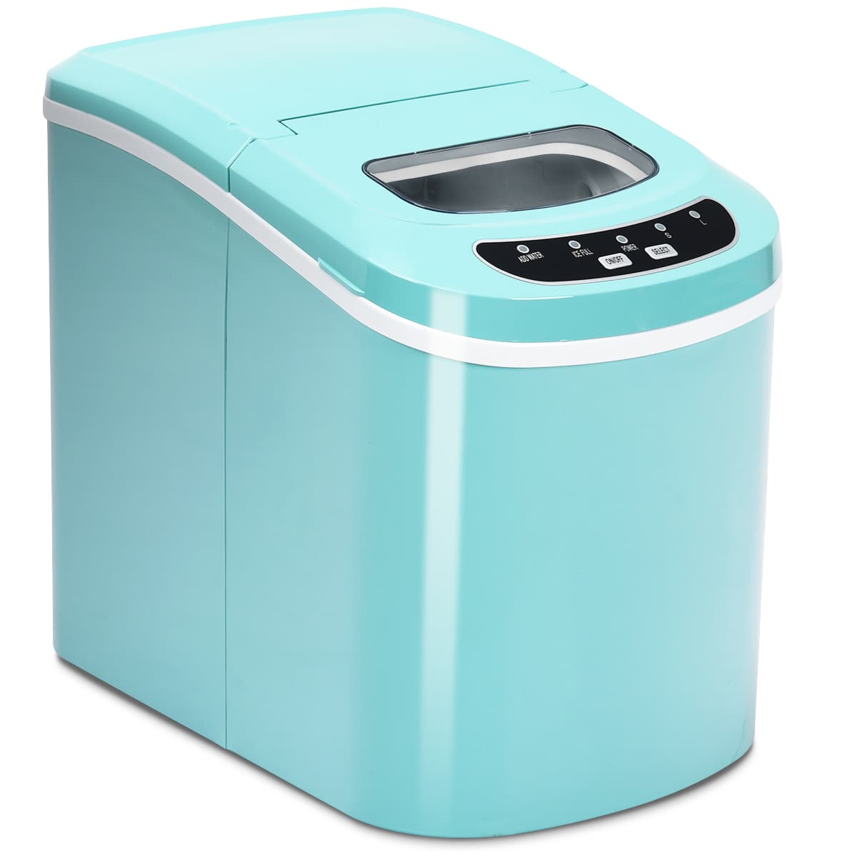 CostwayMachine à Glaçons Portable 12KG/24H 9 glaçons par 6-13 Min avec Réservoir 2,2 L et Bac à Glace de 0,7 kg pour Maison Turquoise